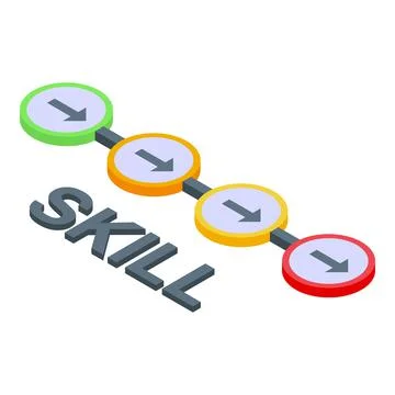 Skill level up icon isometric vector. Capacity effective Stockillustratie