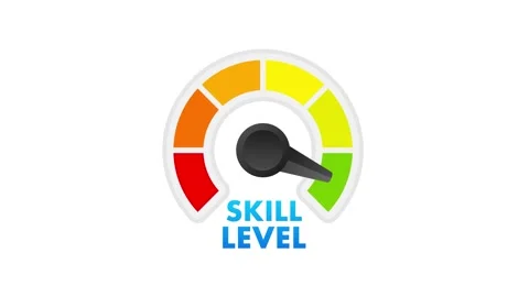Skill level increasing, animation on white and green screen Stock Footage 312454341