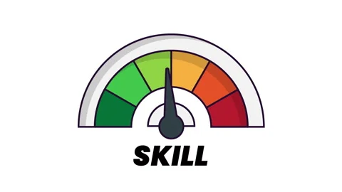 Skill Level Measuring Device with arrow and scale.4K motion animation. Stock Footage 243194246