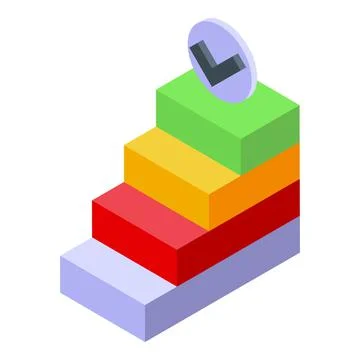 Skill level stairs icon isometric vector. Training development Illustrazione stock