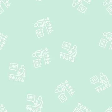 Skill management line seamless pattern Stock Illustration