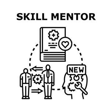 Skill mentor advising mentee for professional development Stock Illustration