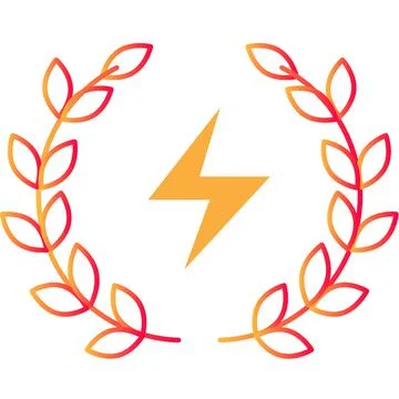 Skill online icon lightning laurel wreath vector Stock Illustration