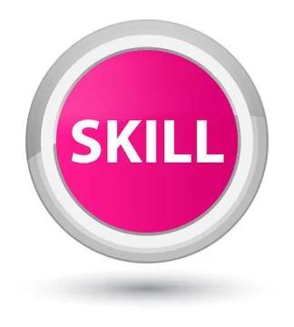 Skill prime pink round button Illustrazione stock