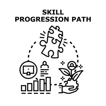 Skill progression path for personal development and growth Stock Illustration