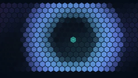 Skill Pulse Grid Hexagonal Learning Community Wave Animation 4K 動画素材 335353819