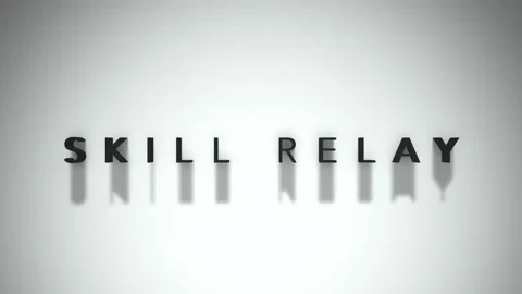 Skill relay opening title matte black words against a white base layer 動画素材 301837163