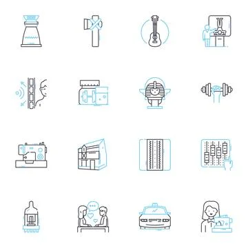 Skill Sessions linear icons set. Agility, Balance, Coordination, Endurance Stock Illustration