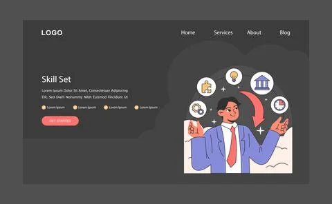 Skill set. A professional juggles multiple skills for career versatility Stock Illustration