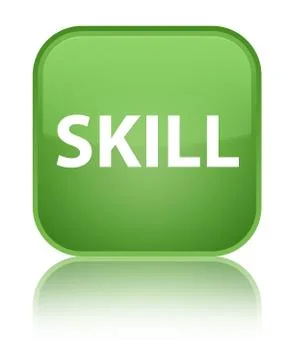 Skill special soft green square button Stock Illustration