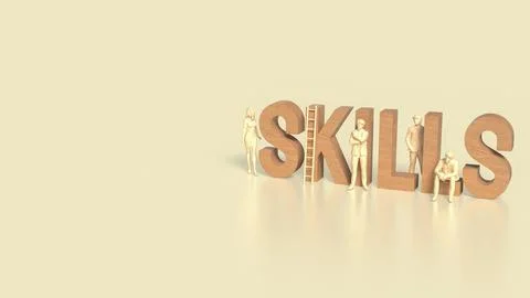 The skill text for Business concept 3d rendering. Stock Photos