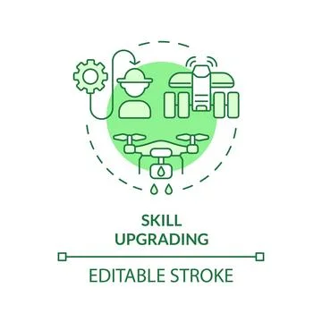 Skill upgrading green concept icon Stock Illustration