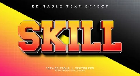 Skill vector text effect with modern style design Stock Illustration