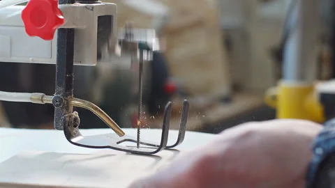 Skilled Carpenter Engaged in Processing Wood at The Sawmill. Stock Footage 86180122