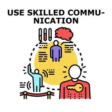 Skilled communication concept unlocking creative ideas and understanding Stock Illustration