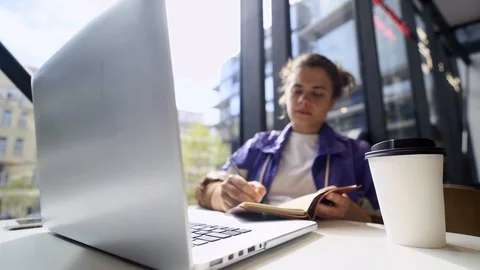 Skilled copywriter working in modern open space Video stock 119660110