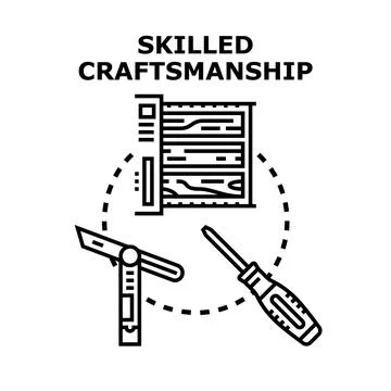 Skilled craftsmanship concept with carpentry tools for woodworking Stock Illustration