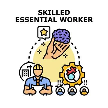 Skilled essential worker concept providing expertise and solutions Stock Illustration
