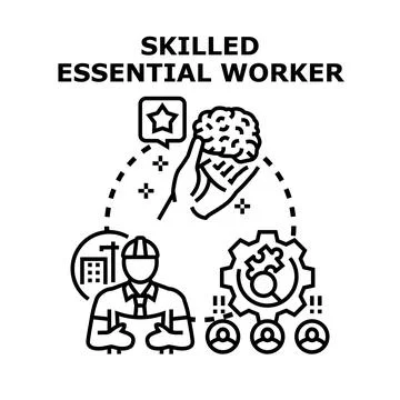 Skilled essential worker concept providing expertise and solutions Stock Illustration