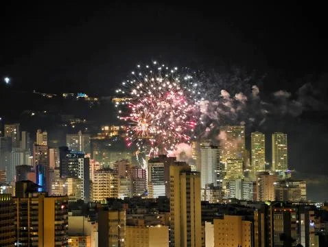 Skilled Firework Displays Captivatingly Exhibit Mastery In Safety Practices And Stock Photos