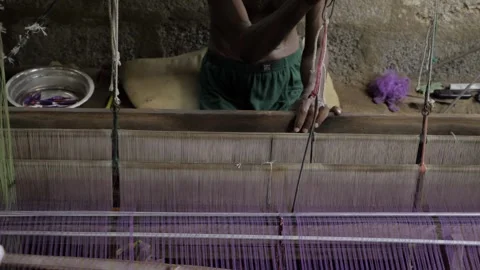 Skilled Handloom Worker's Craft - Unique SEO Title Stock Footage 320882138
