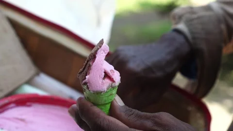 Skilled Ice Cream Vendor Stock Footage 273849533