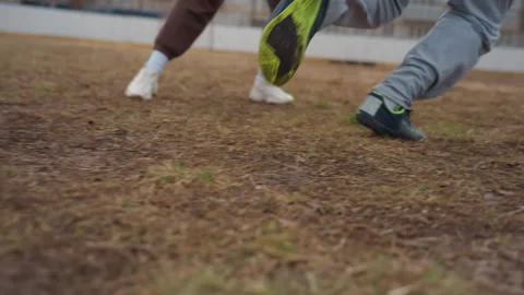 Skilled players exchange quick passes, closeup of ball mastery with swift Stock Footage 323226042