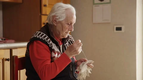 Skilled seamstress working on an homemade embroidery, handmade 스톡 동영상 59642925