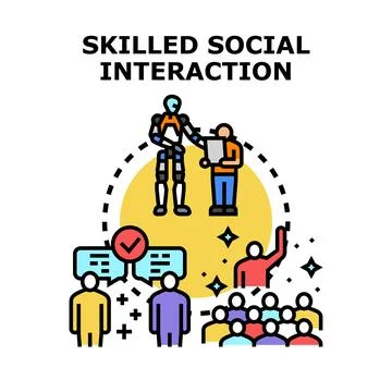 Skilled social interaction between human and artificial intelligence 스톡 일러스트