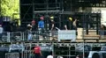 Skilled workers on stage concert HD Footage