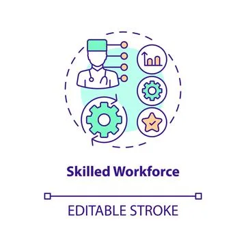 Skilled workforce concept icon Stock Illustration