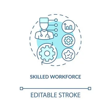 Skilled workforce turquoise concept icon Stock Illustration