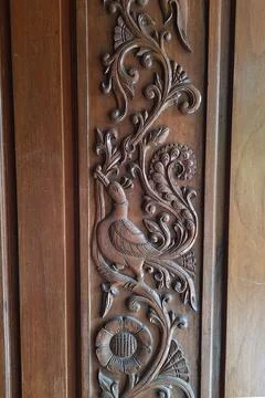 Skillful Design on Door Panel Stock Photos