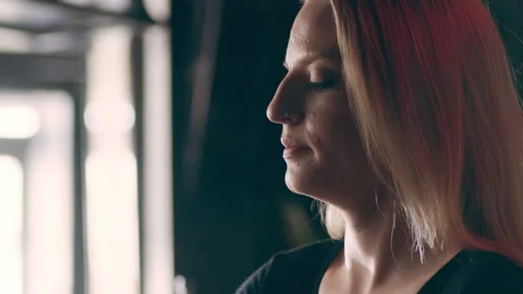 Skillful female bartender cracking an egg and separating the egg yolk from the w Stock Footage 199457562