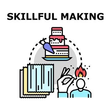 Skillful making process developing creativity and craftsmanship イラスト素材