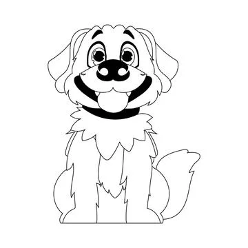Skillfully puppy in a energize shape, basic for children's coloring books. Ca 스톡 일러스트