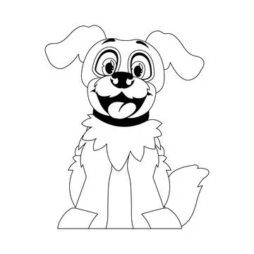 Skillfully puppy in a energize shape, basic for children's coloring books. Ca 스톡 일러스트