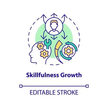 Skillfulness growth concept icon Stock Illustration