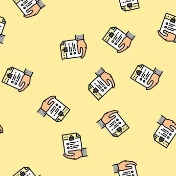 Skills abilities interview job vector seamless pattern Stock Illustration