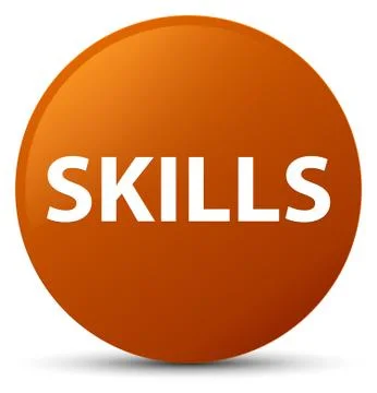 Skills brown round button Stock Illustration