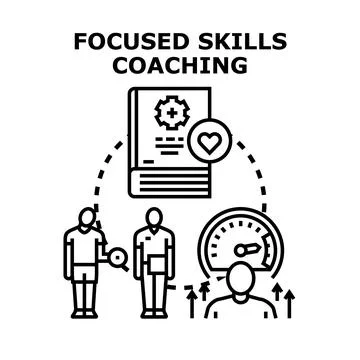 Skills coaching process developing personal and professional growth Stock Illustration
