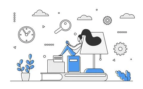 Skills development and training for goals achievement Stock Illustration