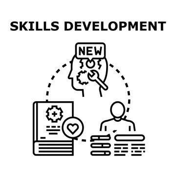 Skills development concept with learning and personal growth Stock Illustration