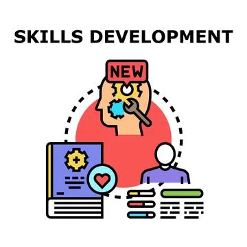 Skills development concept with learning and personal growth イラスト素材