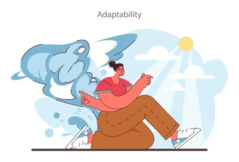 Skills development. Professional competences and employee adaptability. Stock Illustration