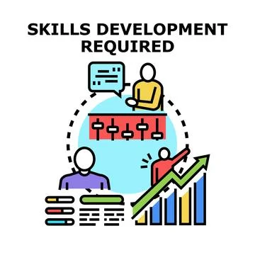 Skills development required for career growth and learning Stock Illustration
