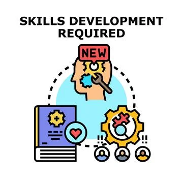 Skills development required for professional growth concept Stock Illustration