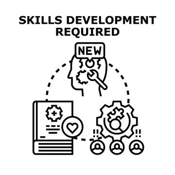 Skills development required for professional growth concept Stock Illustration