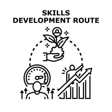 Skills development route vector concept illustration Stock Illustration
