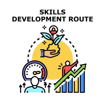 Skills development route vector concept illustration Stock Illustration